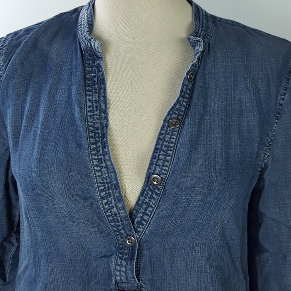 Kenneth Cole Reaction 🌸 Women sz S 🌸 Denim Jeans Dress 🌸 Long Sleeves Blue - Picture 3 of 12